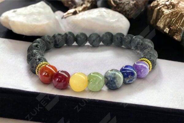 7 Chakra Lava Stone Bracelet