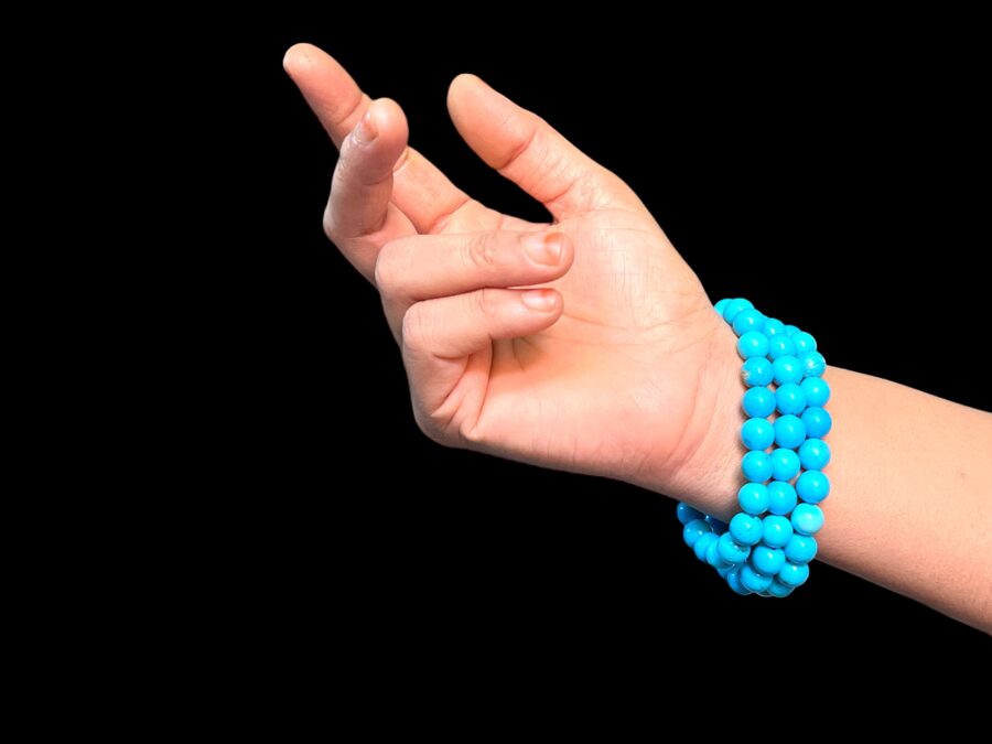 Natural Turquoise (Firoza) Bracelet - Certified - Image 4