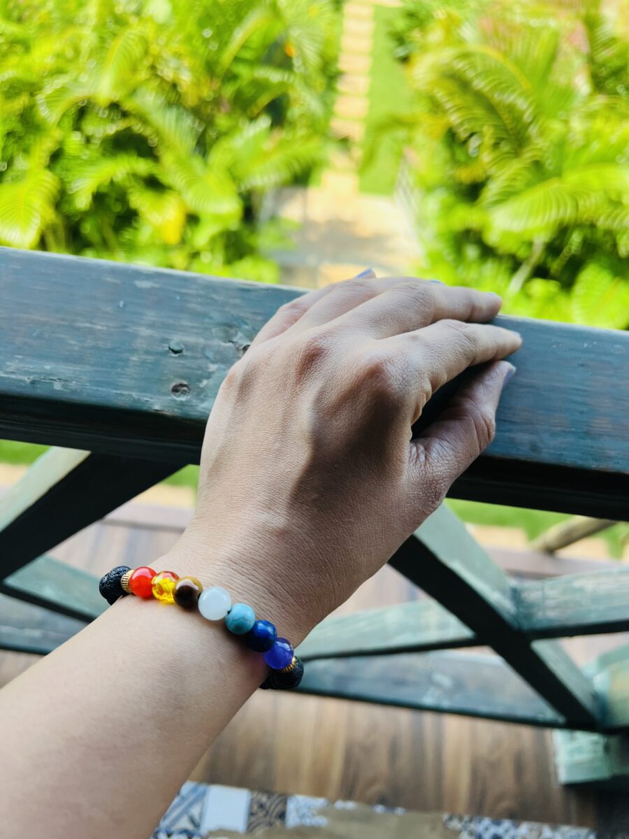 7 Chakra Lava Stone Bracelet - Image 4